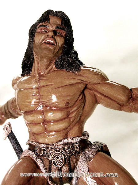 Slightly Resembles Conan the Barbarian Resin Model Kit in our opinion. This is not the licensed Conan the Barbarian Model Kit Statue. This is the Cimmerian Warrior fighting Monster Model Statue - Shawn Nagle Nagle Works